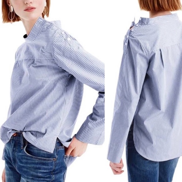 J. Crew Tops - Funnelneck Striped Shirt
